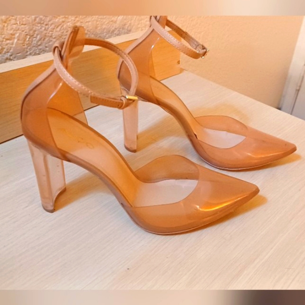 Jelly Strappy Heeled Shoe - ALDO Deedee in Bone (Nude/Beige) - Size 6.5